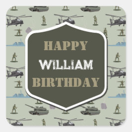 Army Military Camouflage Green Camo Birthday Quadratischer Aufkleber