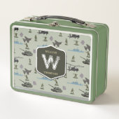 Army Military Camouflage Green Camo Pattern Metall Brotdose (Vorderseite)