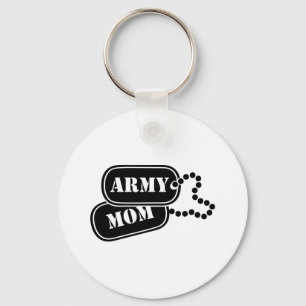 Army Mom Button Keychain Schlüsselanhänger