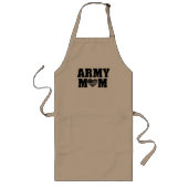 ARMY MOM with Heart and Flag Lange Schürze (Vorne)