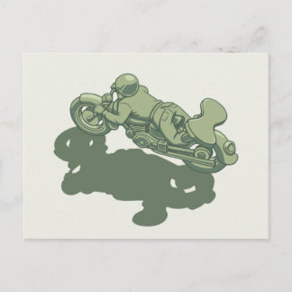 Army Motorrad Man Postkarte