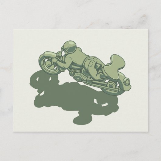 Army Motorrad Man Postkarte (Vorderseite)