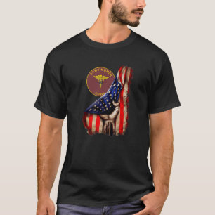 Army Nurse Corps American Flag T-Shirt