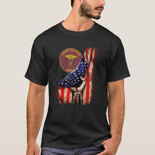 Army Nurse Corps American Flag T-Shirt (Vorderseite)
