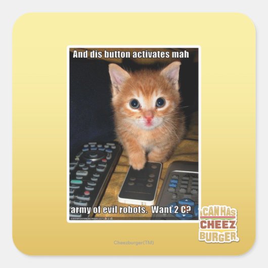 Army of Evil Robots Quadratischer Aufkleber (Vorderseite)