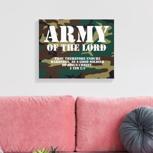Army of the Lord, Bibel Scripture Camo Leinwanddruck (Insitu (Wohnzimmer))