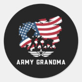 Army Oma Runder Aufkleber (Vorderseite)