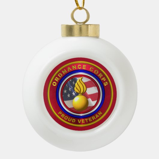 Army Ordnance Corps Veteran Keramik Kugel-Ornament (Vorderseite)