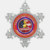 Army Ordnance Veteran Weihnachten Schneeflocken Zinn-Ornament (Vorderseite)
