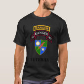 Army Ranger 75th Ranger Veteran Black T-Shirt (Vorderseite)