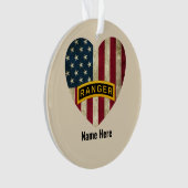 Army Ranger School Tab American Heart Flag Ornament (Vorderseite)