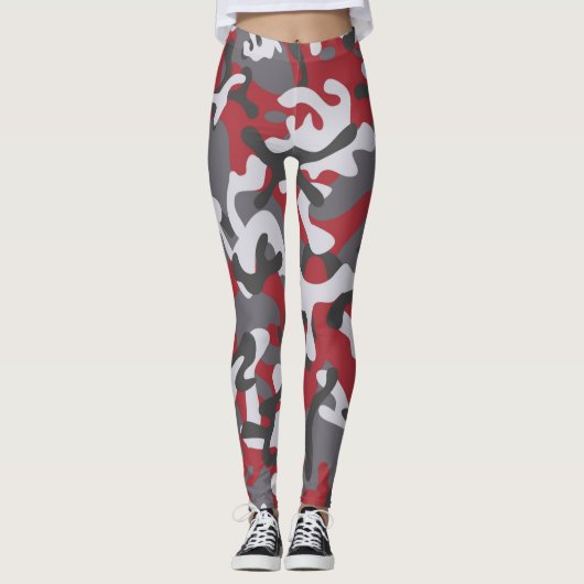 Army Red Camouflage Gemustert | LEGGINGS (Vorderseite)