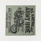 Army ride Motorcycle Blanket Wandteppich (Vorderseite (Horizontal))