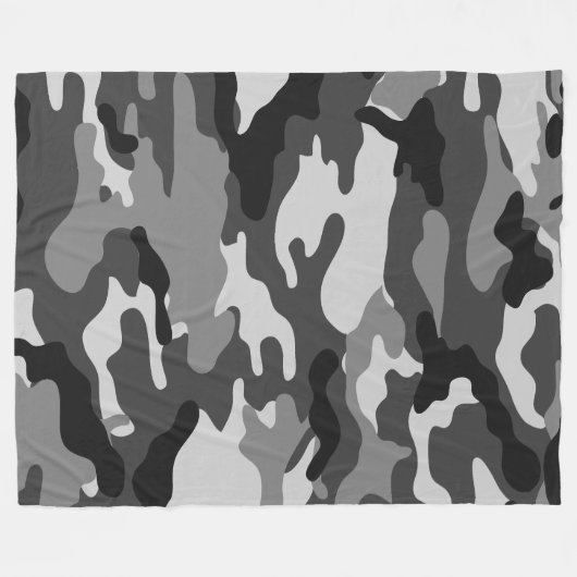 Army schwarz und grau Tarnung, grapisches Design 0 Fleecedecke (Vorderseite (Horizontal))
