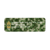 Army Sergeant Major Camoflage Address Label (Vorne)