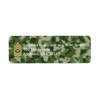 Army Sergeant Major Camoflage Address Label