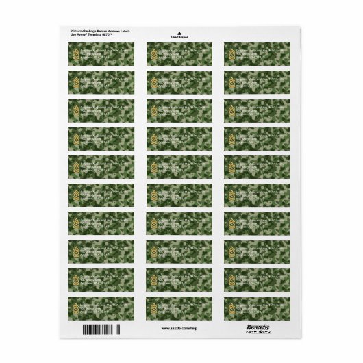 Army Sergeant Major Camoflage Address Label (Vorne)