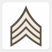 Army Sergeant rank Quadratischer Aufkleber (Vorderseite)
