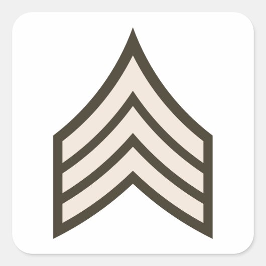 Army Sergeant rank Quadratischer Aufkleber (Vorderseite)
