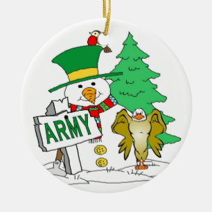 Army Snowman Weihnachten Keramik Ornament