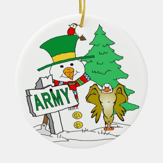Army Snowman Weihnachten Keramik Ornament (Vorne)