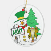 Army Snowman Weihnachten Keramik Ornament (Links)