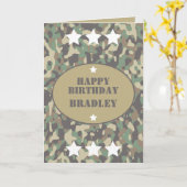 Army Solder Camouflage Camouflage Print Birthday Karte (Gelbe Blume)