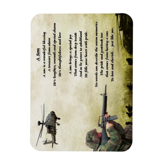 Army Soldier Son Poem Magnet (Vertikal)
