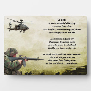 Army Soldier Son poem Plaque Fotoplatte