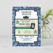 ARMY SOLDIER TROOPS TANK GUN INVITE BIRTHDAY PARTY EINLADUNG (Stehend Vorderseite)