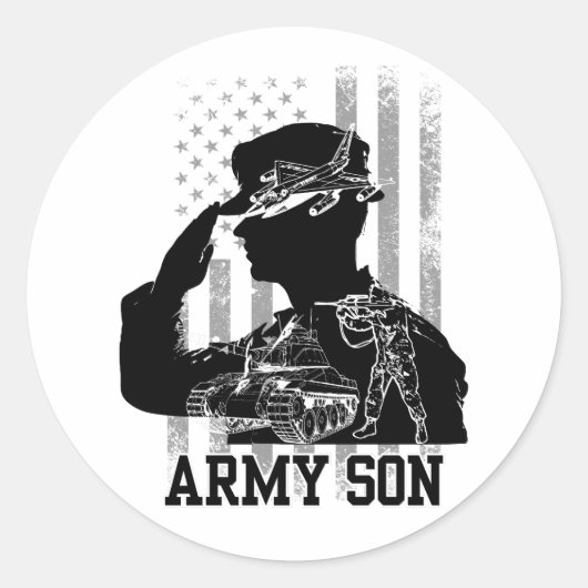Army Son Runder Aufkleber (Vorderseite)