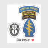 Army Special Forces Green Berets Contour Stickers Aufkleber (Blatt)