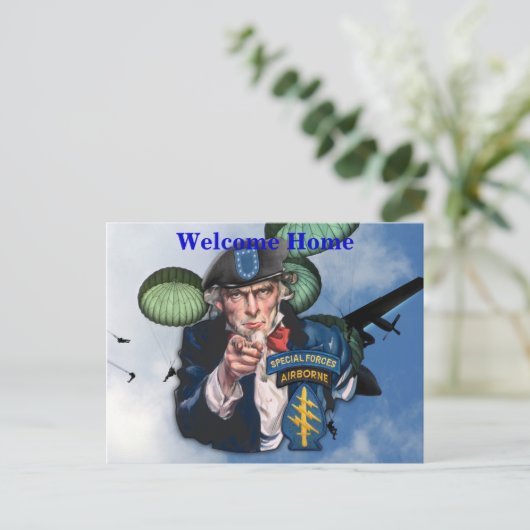 Army Spezialstreitkräfte Grünes Beets-Iraq-Patch Postkarte (Stehend Vorderseite)