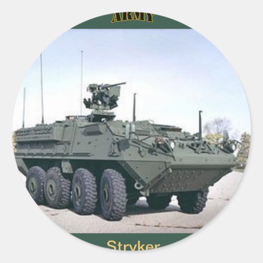 Army Stryker Panzersticker Runder Aufkleber (Vorderseite)