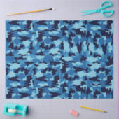 Army-Tarnung Blaues Muster Seidenpapier (Basteln)