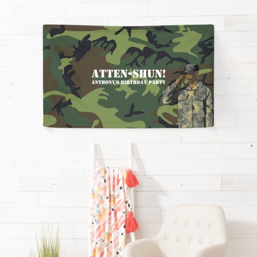 Army themed Birthday Party Banner (Insitu)