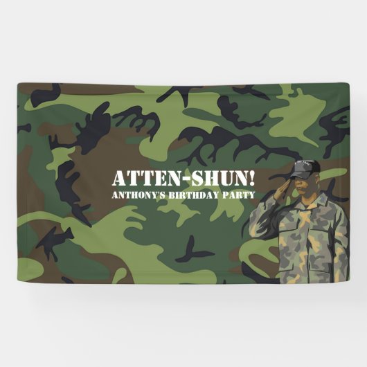 Army themed Birthday Party Banner (Horizontal)
