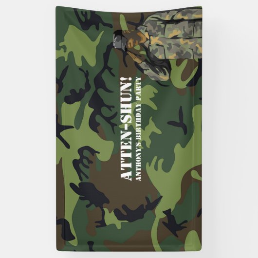 Army themed Birthday Party Banner (Vertikal)