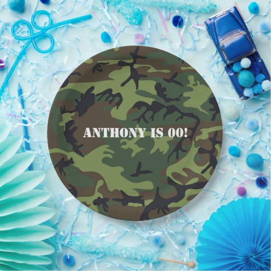 Army themed Birthday Party Pappteller (Party)