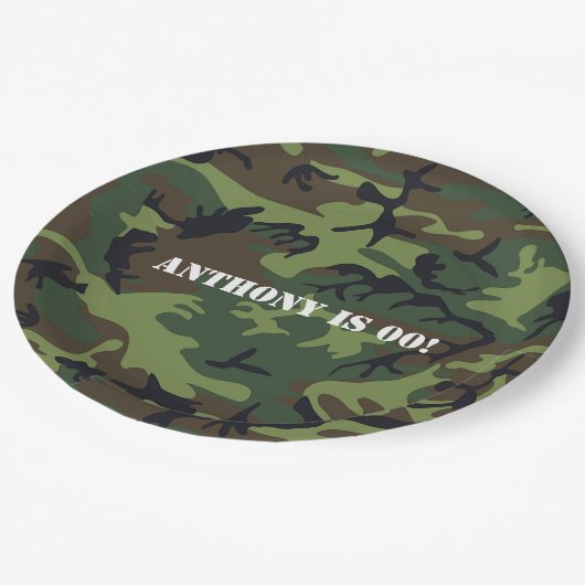 Army themed Birthday Party Pappteller (Schrägansicht)