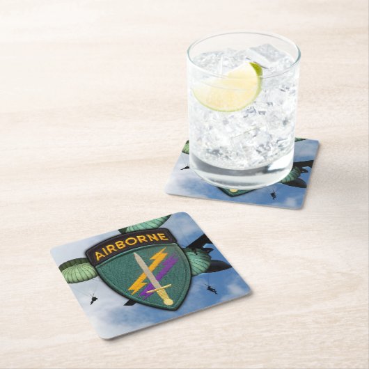 Army USACAPOC(A) Psychologische Operationen Rechteckiger Pappuntersetzer (Vor Ort)