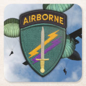 Army USACAPOC(A) Psychologische Operationen Rechteckiger Pappuntersetzer (Vorderseite)