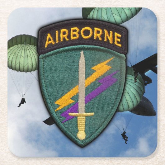 Army USACAPOC(A) Psychologische Operationen Rechteckiger Pappuntersetzer (Vorderseite)