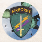 Army USACAPOC(A) Psychologische Operationen Runder Pappuntersetzer (Vorderseite)