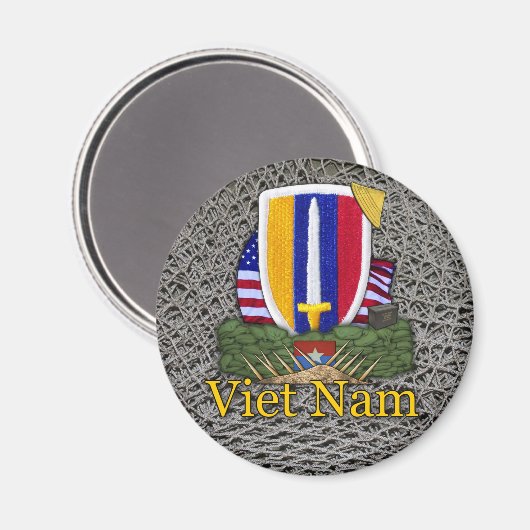 Army USARV Vietnam War Patch Veteranen Magnet (Vorderseite/Rückseite)
