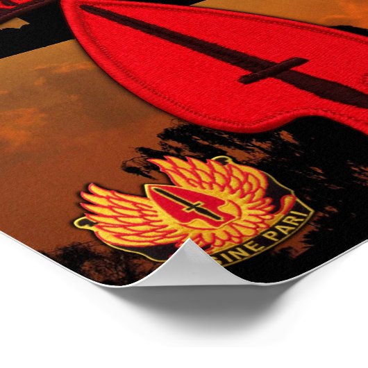 Army USASOC Special Ops LRPS LRRP Recon Veterans Poster (Ecke)