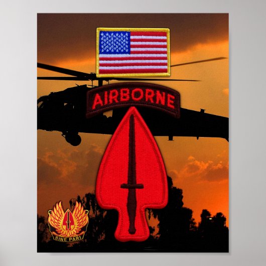 Army USASOC Special Ops LRPS LRRP Recon Veterans Poster (Vorne)
