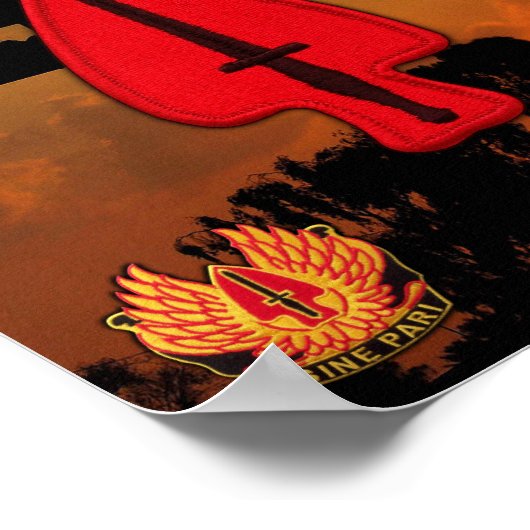 Army USASOC Special Ops LRPS LRRP Recon Veterans Poster (Ecke)