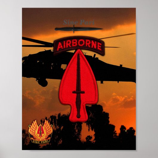 Army USASOC Special Ops LRPS LRRP Recon Veterans Poster (Vorne)