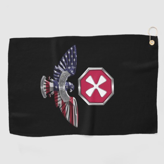 Army Veteran Eagle Golfhandtuch (Horizontal)